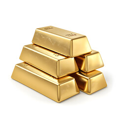 gold bars isolated on white