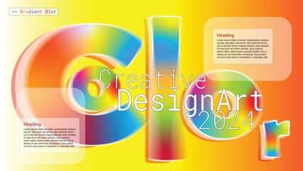 Gradient Blur Infographic for business template. Presentation concept with infographic in modern element, blur motion. Creative DesignArt 2024, Color Infographic .