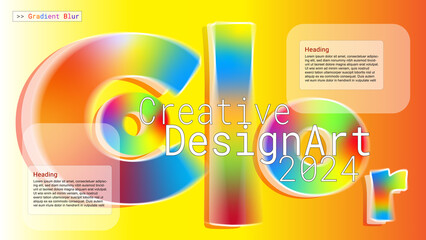 Gradient Blur Infographic for business template. Presentation concept with infographic in modern element, blur motion. Creative DesignArt 2024, Color Infographic .