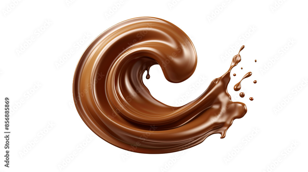 Canvas Prints decadent chocolate spiral twist on transparent background - top view 3d render | png digital art cut