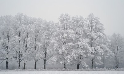 Frost-covered trees in winter