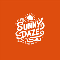 Sunny Daze Wordmark Logo Design Vector