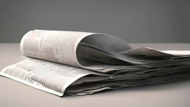8K footage of a newspaper being blown by the wind, pages fluttering