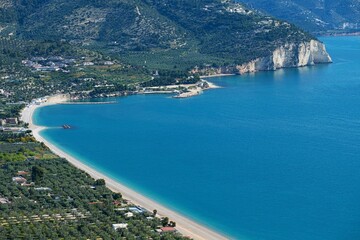 View of Mattinata beach, Gargano, Italy, Europe.  