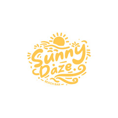 Obraz premium Sunny Daze wordmark Logo Design Vector