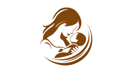 Mother hugging her baby icon, mom day and together, mother with baby icon on transparent