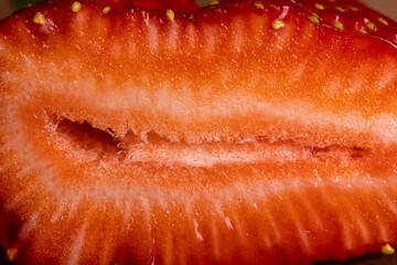 clean washed ripe red strawberries during cooking