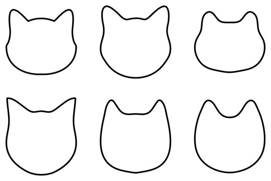 Simple cat head outline set design