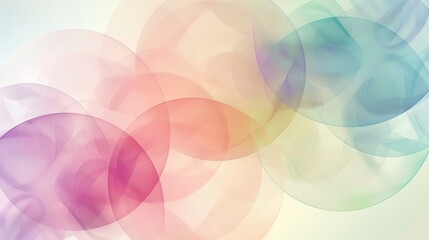 a group of colorful circles Overlapping on a clean white background.
