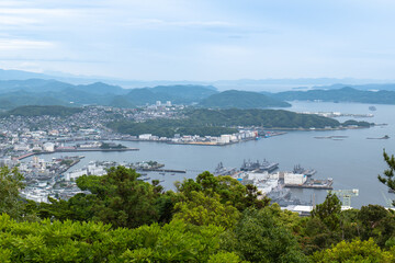 弓張岳展望台から見た佐世保市街地の眺望