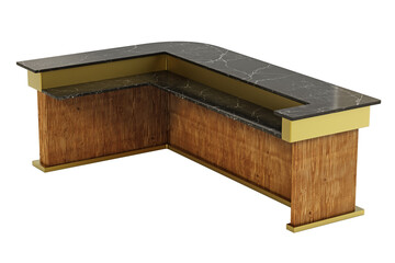 Bar counter isolated on transparent background. 3D illustration