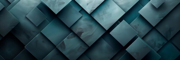 Abstract Geometric Pattern in Teal Tones