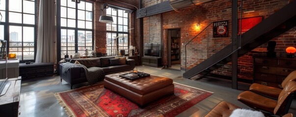 Urban loft with industrial charm.