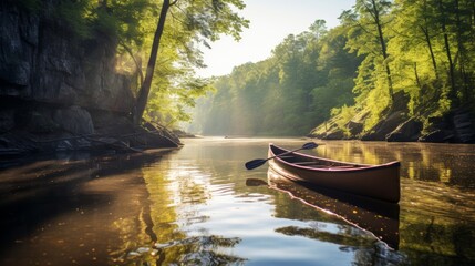 boat river forest green relax vacation freedom.