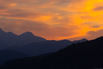 Sunset in the mountains - in Spain, Balearic Islands 