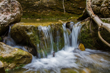 Woda płynąca w lesie  © Adam