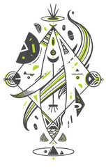 Geometric vector illustration/tattoo/decoration