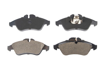 new brake pads on isolated white background