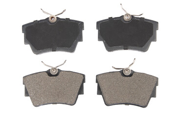 new brake pads on isolated white background