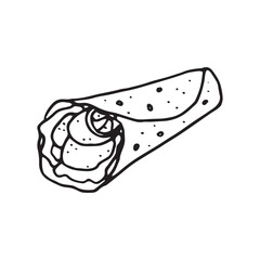 Fajitas illustration on isolated white background