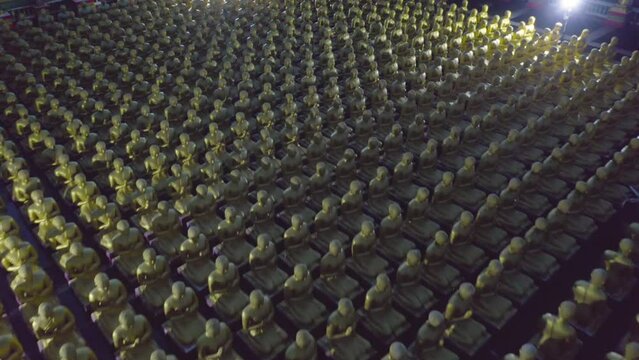 Phuttha Utthayan Makha Bucha Anusorn, Buddhism Memorial Park, Nakhon Nayok, Thailand pagoda is a buddhist temple near Bangkok, an urban city town, Thailand. Tourist attraction landmark.