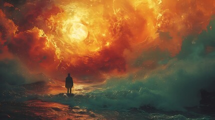 sunset in the desert