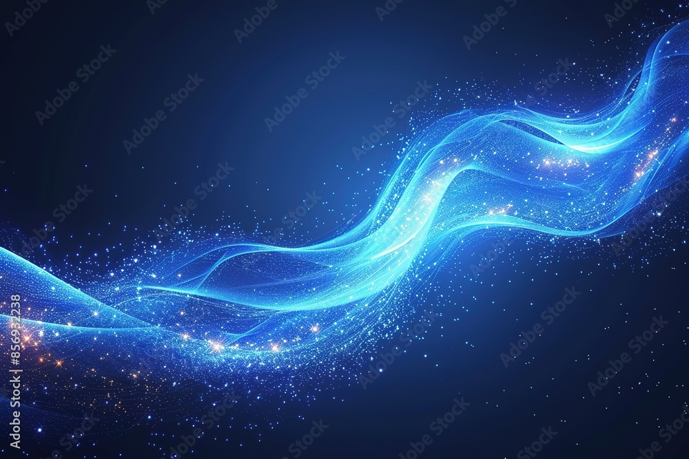 Poster blue glowing shiny lines effect vector background. luminous white lines of speed. light glowing effe