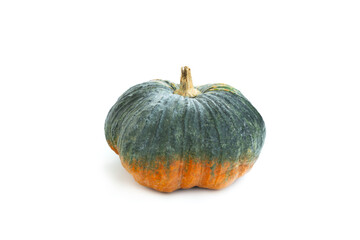 Fresh pumpkin isolated on white background, Green pumpkin