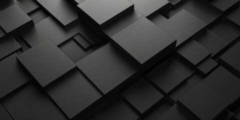 Fototapeta premium Abstract Black Cubes: A Minimalist Design