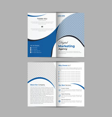 Modern creative vector Business BI fold brochure design template with the new layout and two color variations.