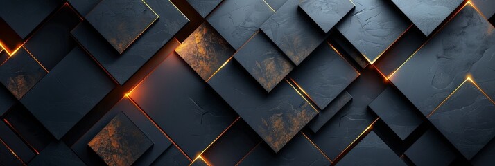 Abstract Geometric Composition with Glowing Edges