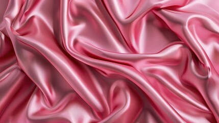 Fototapeta premium Luxurious pink silk background for high end beauty and fashion products with satin drapery in mockup showcase Silk texture with space for text