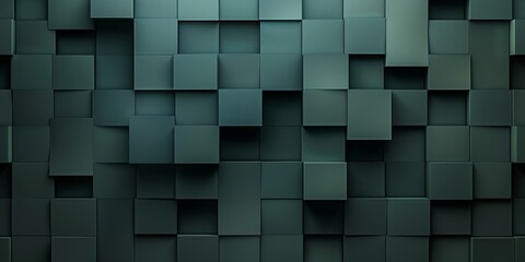 Abstract Green Cube Wall