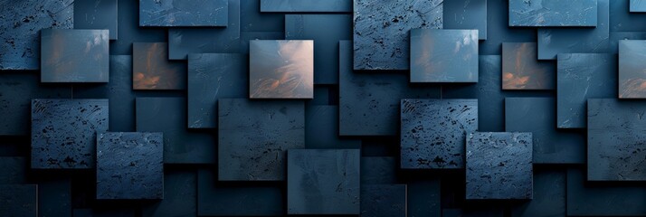 Abstract Blue and Brown Geometric Pattern