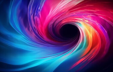 Vortex concept poster abstract background. Coloful bright whirlwind creative banner. Raster bitmap digital illustration. AI artwork.