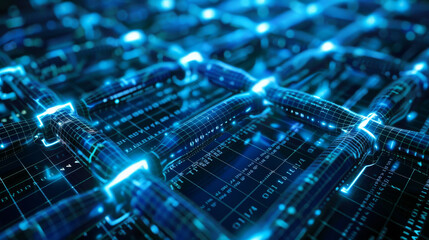 Background on blockchain technology. Concept of cryptocurrency fintech blockchain network and programming