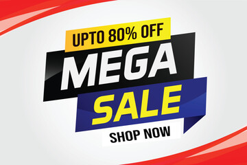 Mega sale word concept vector illustration and 3d style, landing page, template, ui, web, mobile app, poster, banner, flyer, background, gift card, coupon, label, wallpaper

