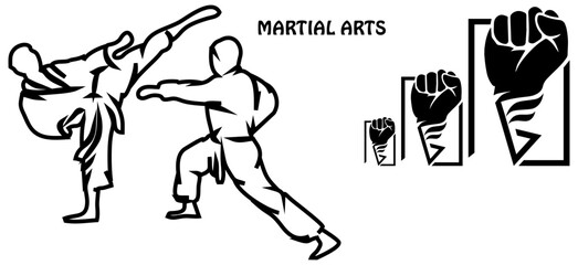 Martial Arts Karate Punch logo symbols