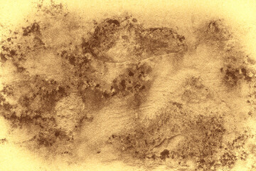 Creative textured ancient plastered wall in yellow and brown