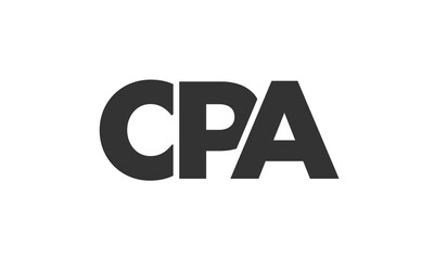 CPA logo design template with strong and modern bold text. Initial based vector logotype featuring simple and minimal typography. Trendy company identity.