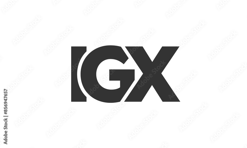 Fototapete IGX logo design template with strong and modern bold text. Initial based vector logotype featuring simple and minimal typography. Trendy company identity.
