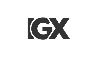 IGX logo design template with strong and modern bold text. Initial based vector logotype featuring simple and minimal typography. Trendy company identity.