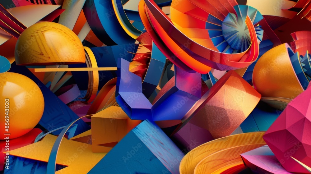 Aufkleber bold and contrasting colors come together in a chaotic yet harmonious way creating an abstract still