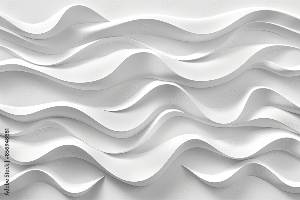 Poster a seamless pattern of white waves creating a modern, abstract design. generative ai