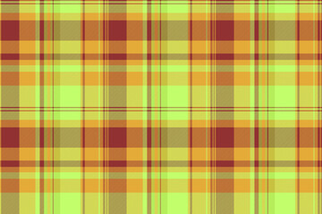 Hunter tartan fabric vector, merry texture plaid background. Swatch seamless check pattern textile in green and amber colors.