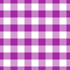 Creation vector textile texture, decoration tartan seamless plaid. Line background fabric check pattern in magenta and white colors.