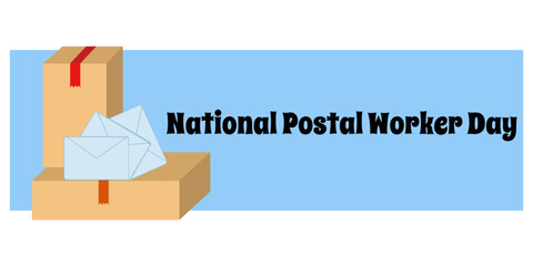 National Postal Worker Day, simple horizontal banner on the theme of a useful profession