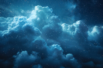Obraz premium Tranquil ascension through a sky filled with softly glowing stars,