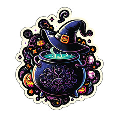 Fantasy Cartoon Halloween Sticker, High Quality