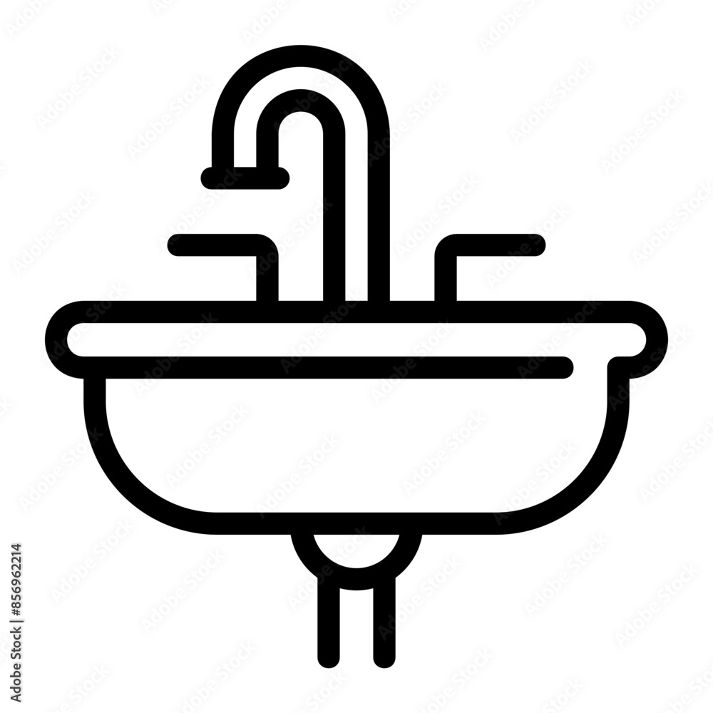 Canvas Prints kitchen sink line icon